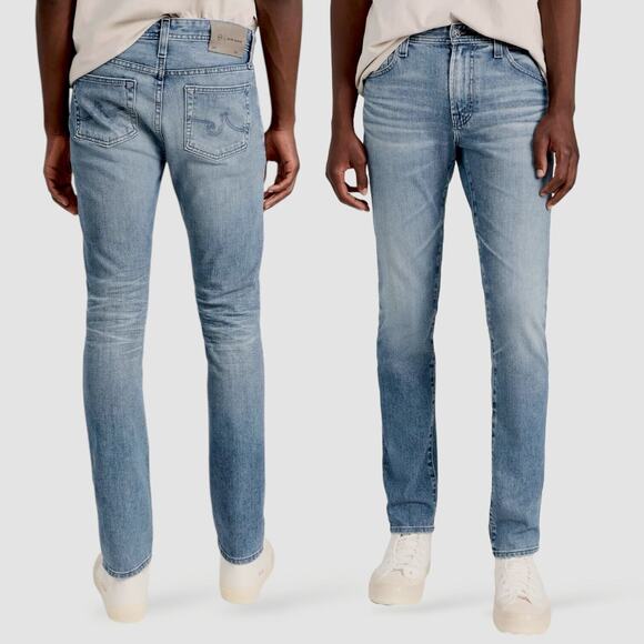 New $215 ADRIANO GOLDSCHMIED Tellis Modern Slim Jeans Pants Stretch Distressed - Picture 1 of 12